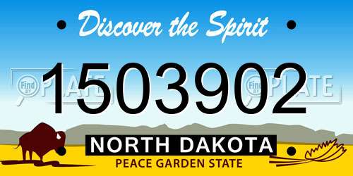 1503902 North Dakota License Plate
