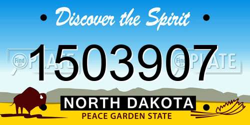 1503907 North Dakota License Plate