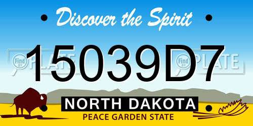 15039D7 North Dakota License Plate