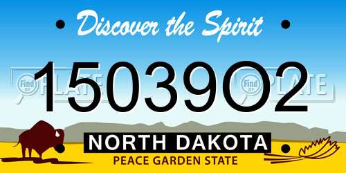 15039O2 North Dakota License Plate