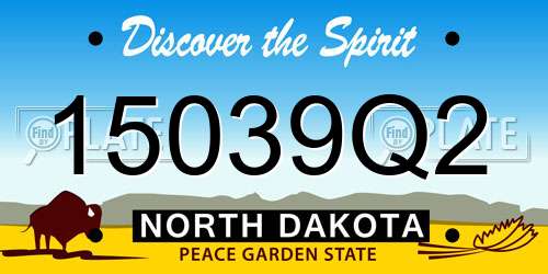15039Q2 North Dakota License Plate