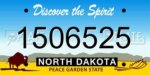 1506525 North Dakota License Plate