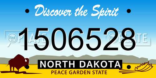 1506528 North Dakota License Plate