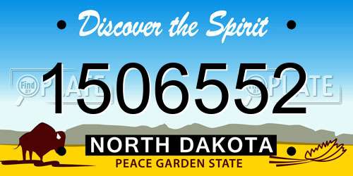 1506552 North Dakota License Plate