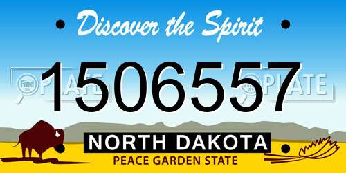 1506557 North Dakota License Plate