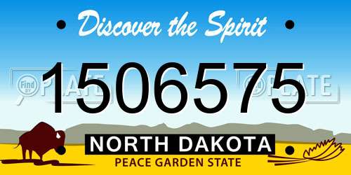 1506575 North Dakota License Plate