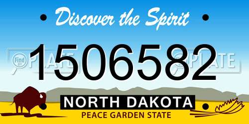 1506582 North Dakota License Plate