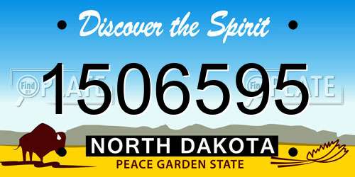 1506595 North Dakota License Plate
