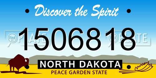 1506818 North Dakota License Plate