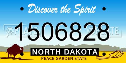 1506828 North Dakota License Plate