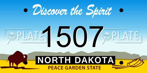 1507 North Dakota License Plate