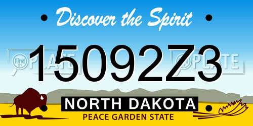 15092Z3 North Dakota License Plate