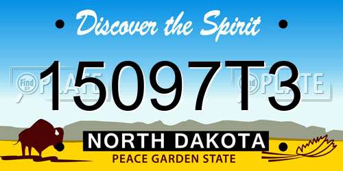 15097T3 North Dakota License Plate