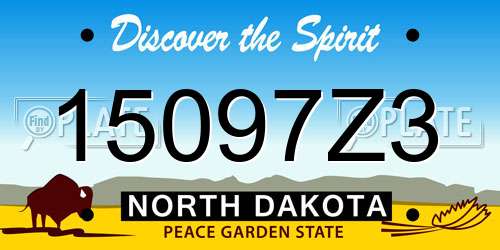 15097Z3 North Dakota License Plate