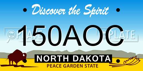150AOC North Dakota License Plate