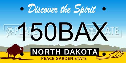 150BAX North Dakota License Plate