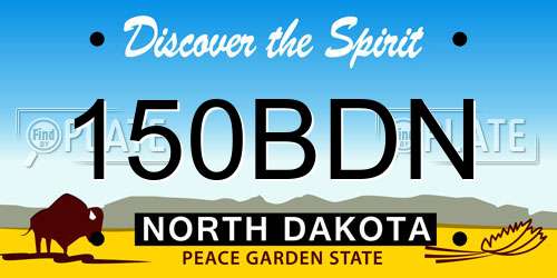 150BDN North Dakota License Plate