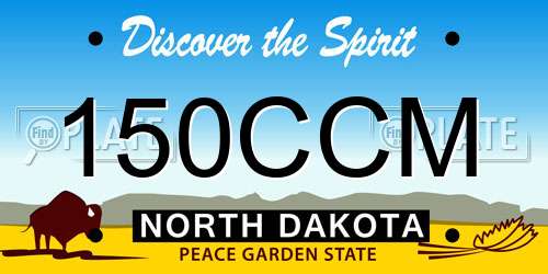 150CCM North Dakota License Plate