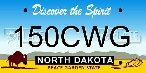 150CWG North Dakota License Plate