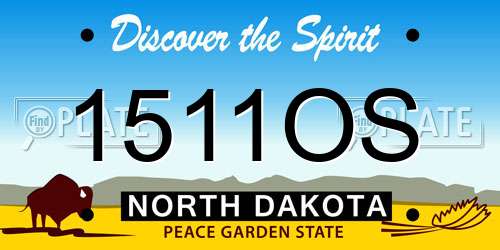 1511OS North Dakota License Plate