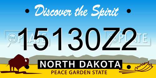15130Z2 North Dakota License Plate