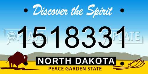 1518331 North Dakota License Plate