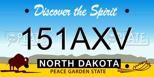 151AXV North Dakota License Plate