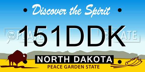 151DDK North Dakota License Plate