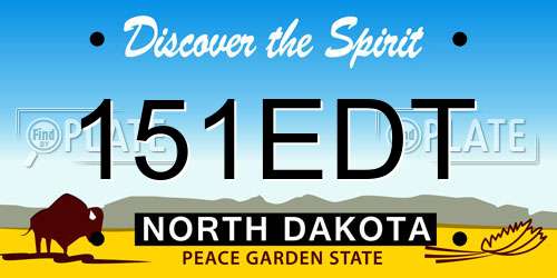 151EDT North Dakota License Plate