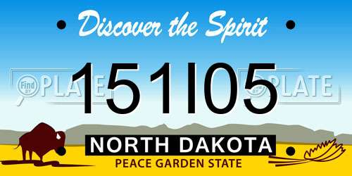151I05 North Dakota License Plate