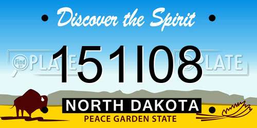 151I08 North Dakota License Plate