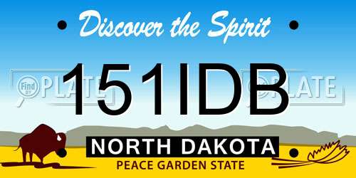 151IDB North Dakota License Plate