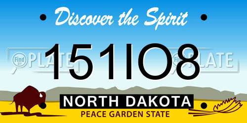 151IO8 North Dakota License Plate