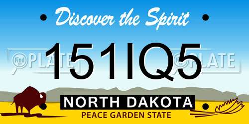 151IQ5 North Dakota License Plate