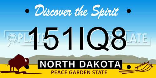 151IQ8 North Dakota License Plate