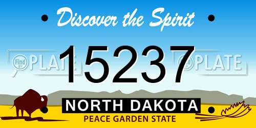 15237 North Dakota License Plate