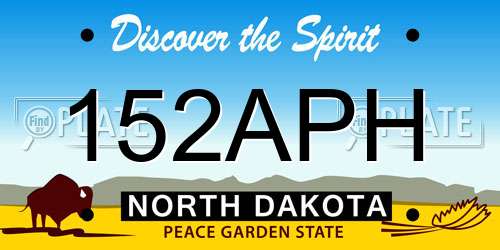 152APH North Dakota License Plate