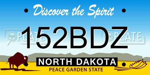 152BDZ North Dakota License Plate