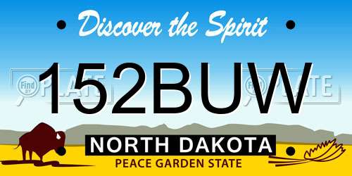 152BUW North Dakota License Plate