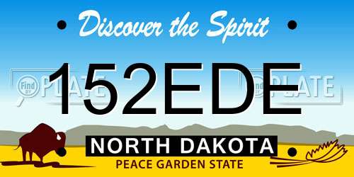 152EDE North Dakota License Plate