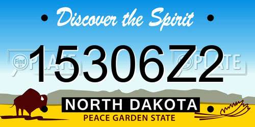 15306Z2 North Dakota License Plate