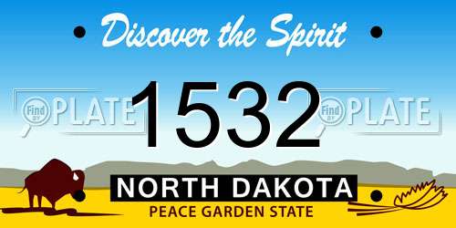 1532 North Dakota License Plate