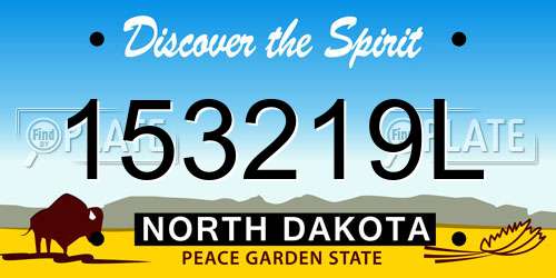 153219L North Dakota License Plate