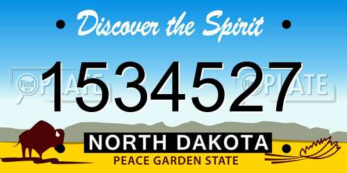 1534527 North Dakota License Plate