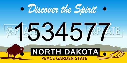 1534577 North Dakota License Plate