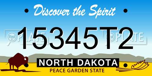 15345T2 North Dakota License Plate
