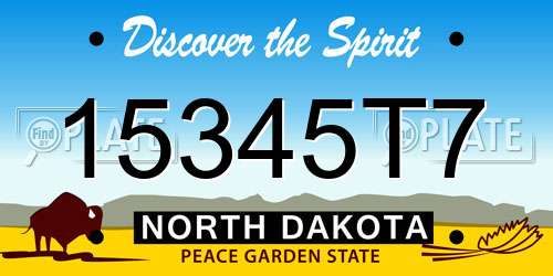15345T7 North Dakota License Plate