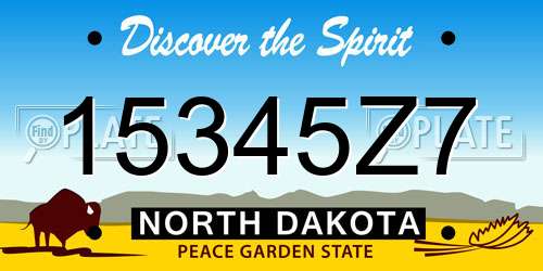 15345Z7 North Dakota License Plate