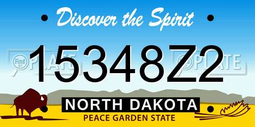 15348Z2 North Dakota License Plate