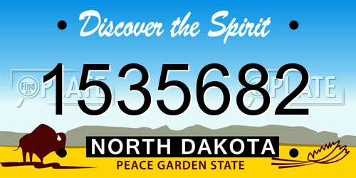 1535682 North Dakota License Plate